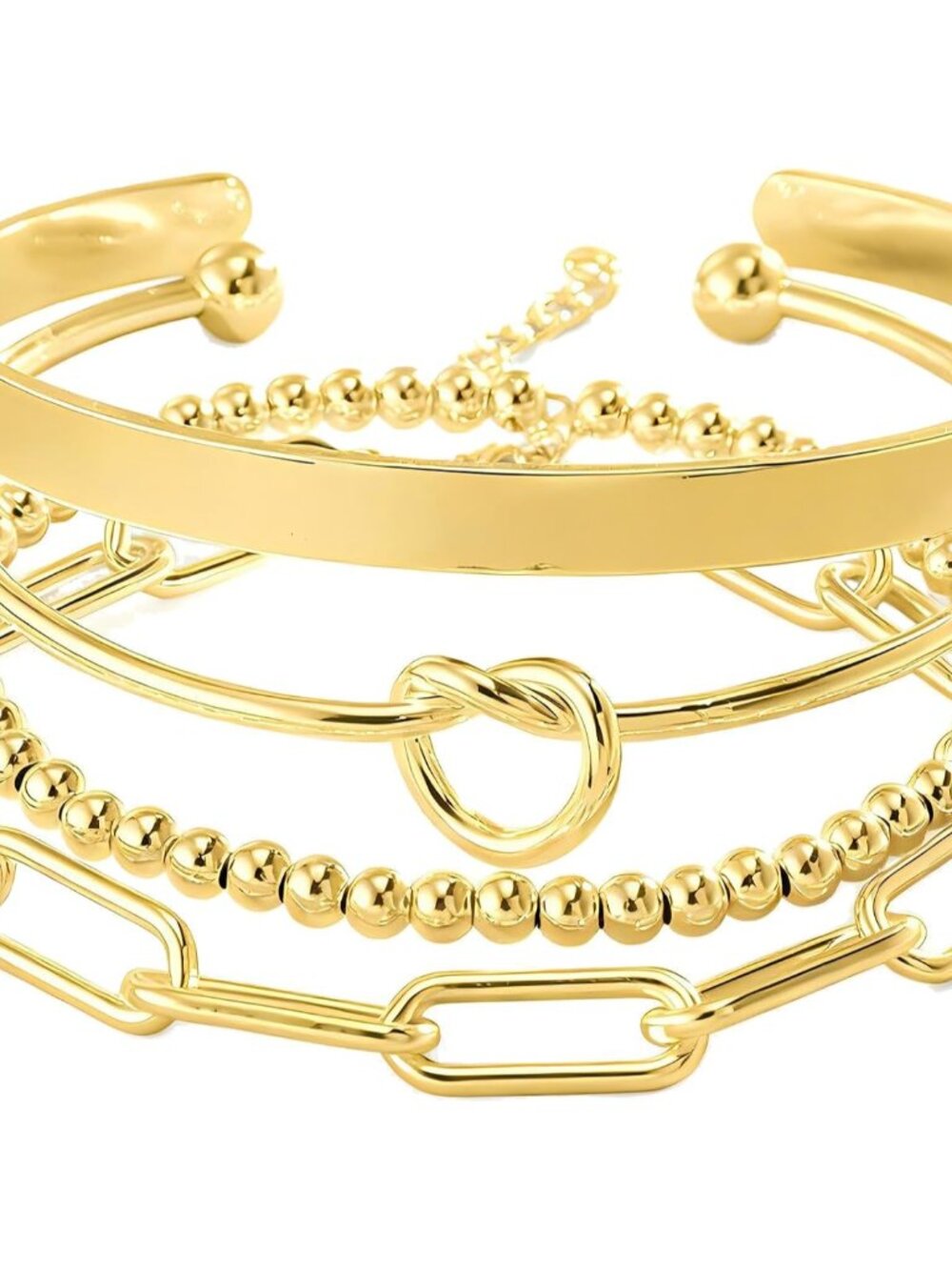 Gold Bracelets Stack Jewelry for Women Non Tarnish Waterproof | 14K Gold Plated